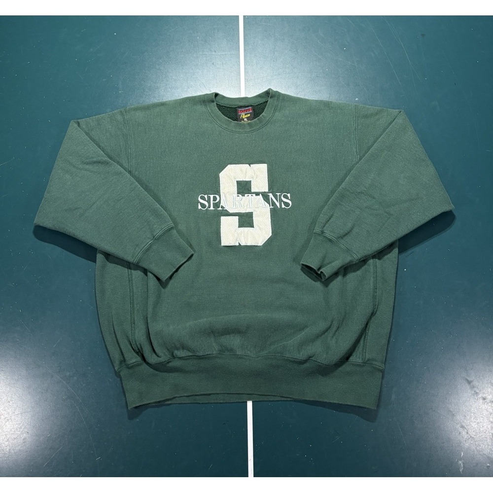 Vtg 80s Michigan State University Reverse Weave Crewneck Sweatshirt Men XL Soffe